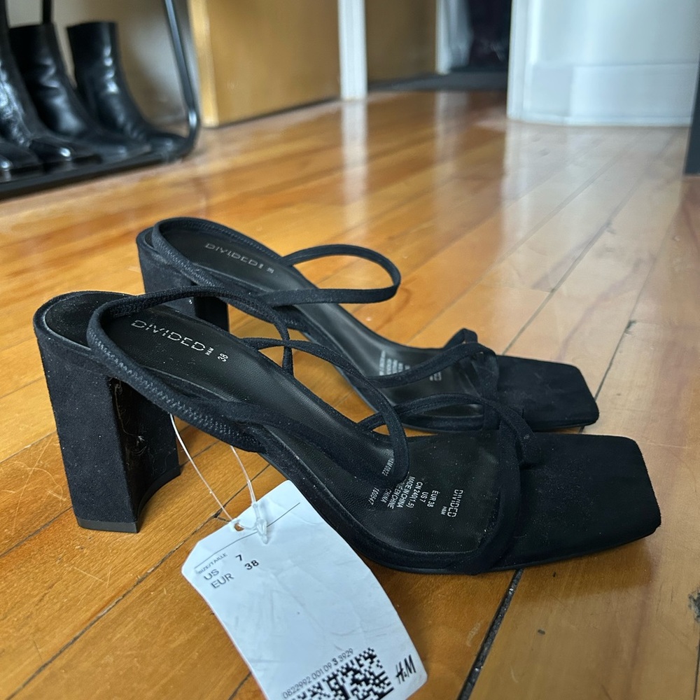 H&M Black Strappy Block Heel